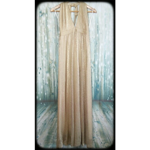 Lulus Dresses & Skirts - Lulu's evening metallic side slit maxi dre…